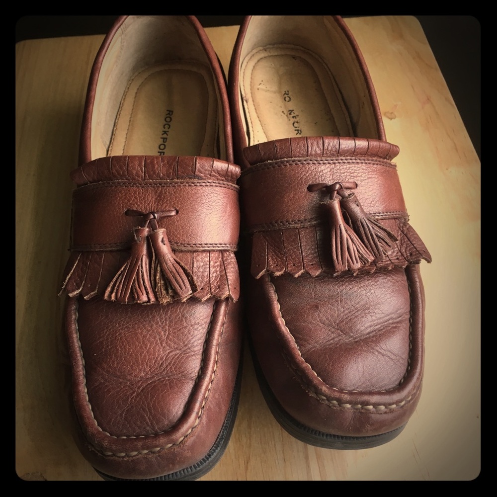 Men’s medium brown Rockport loafers 11 M